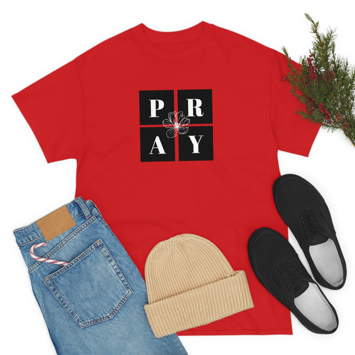 P-R-A-Y Adult Unisex Tee -Unisex Heavy Cotton Tee