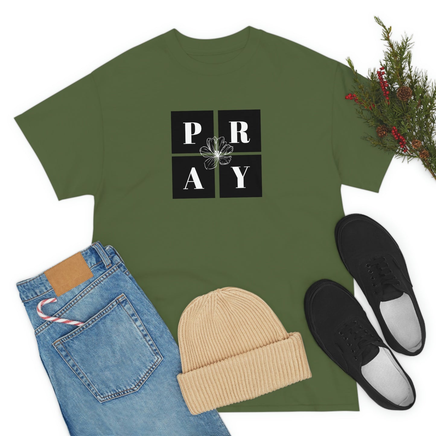 P-R-A-Y Adult Unisex Tee -Unisex Heavy Cotton Tee
