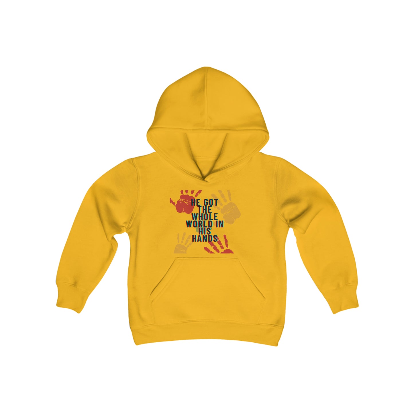 He Got The Whole World In His Hands Youth Hoodie -Youth Heavy Blend Hooded Sweatshirt