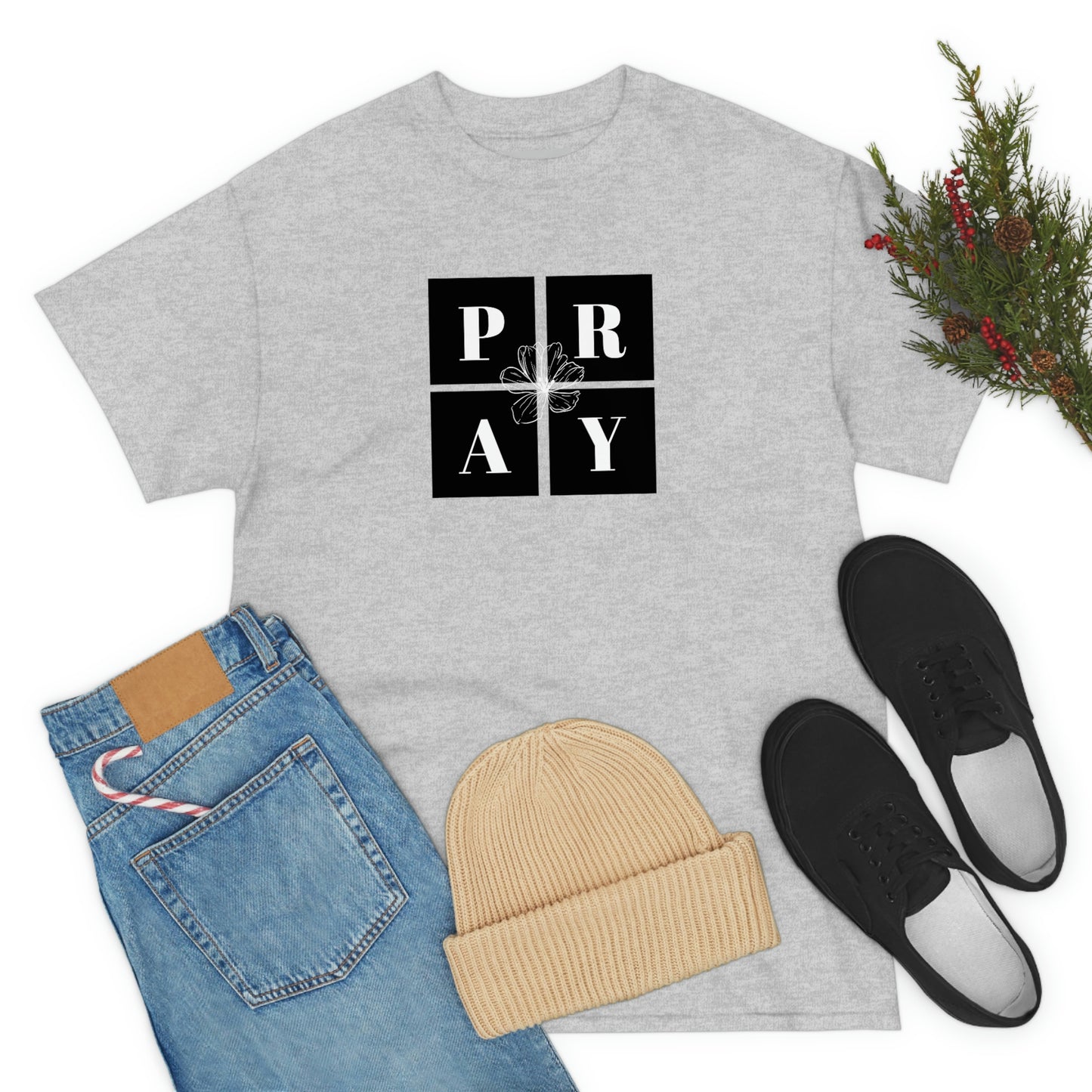 P-R-A-Y Adult Unisex Tee -Unisex Heavy Cotton Tee