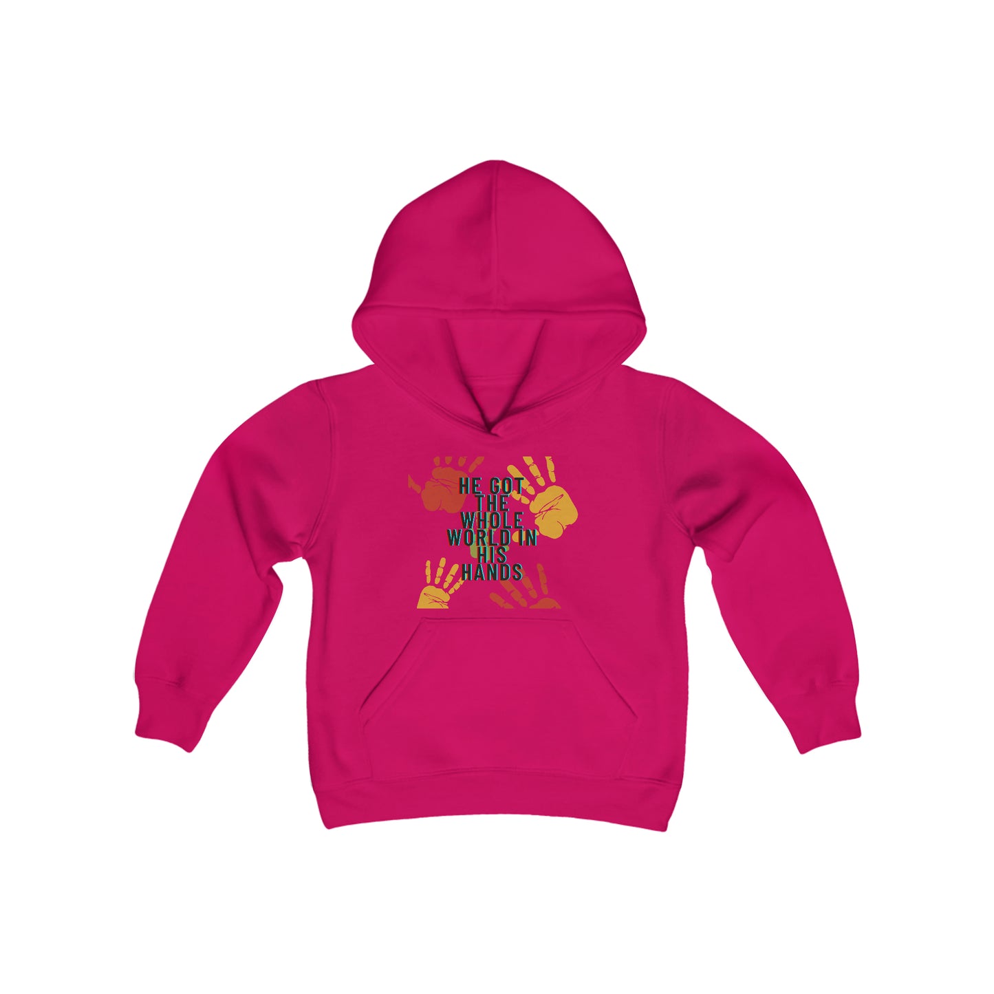 He Got The Whole World In His Hands Youth Hoodie -Youth Heavy Blend Hooded Sweatshirt
