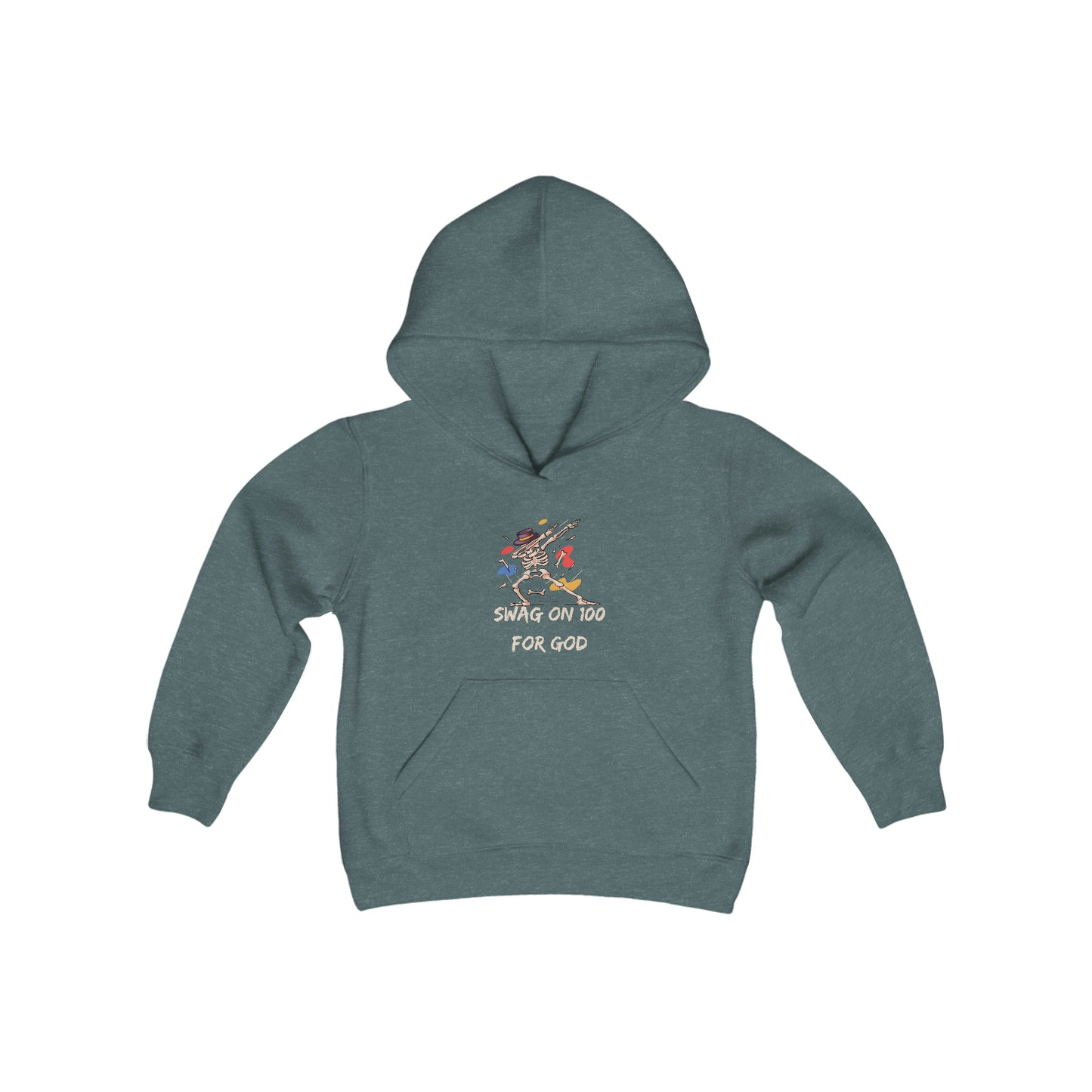 Swag on 100 For God Youth Unisex Hoodie -Youth Heavy Blend Hooded Sweatshirt