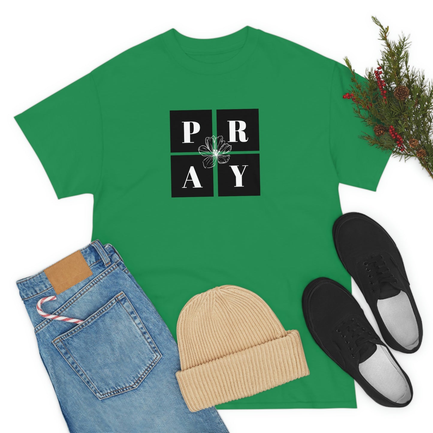 P-R-A-Y Adult Unisex Tee -Unisex Heavy Cotton Tee