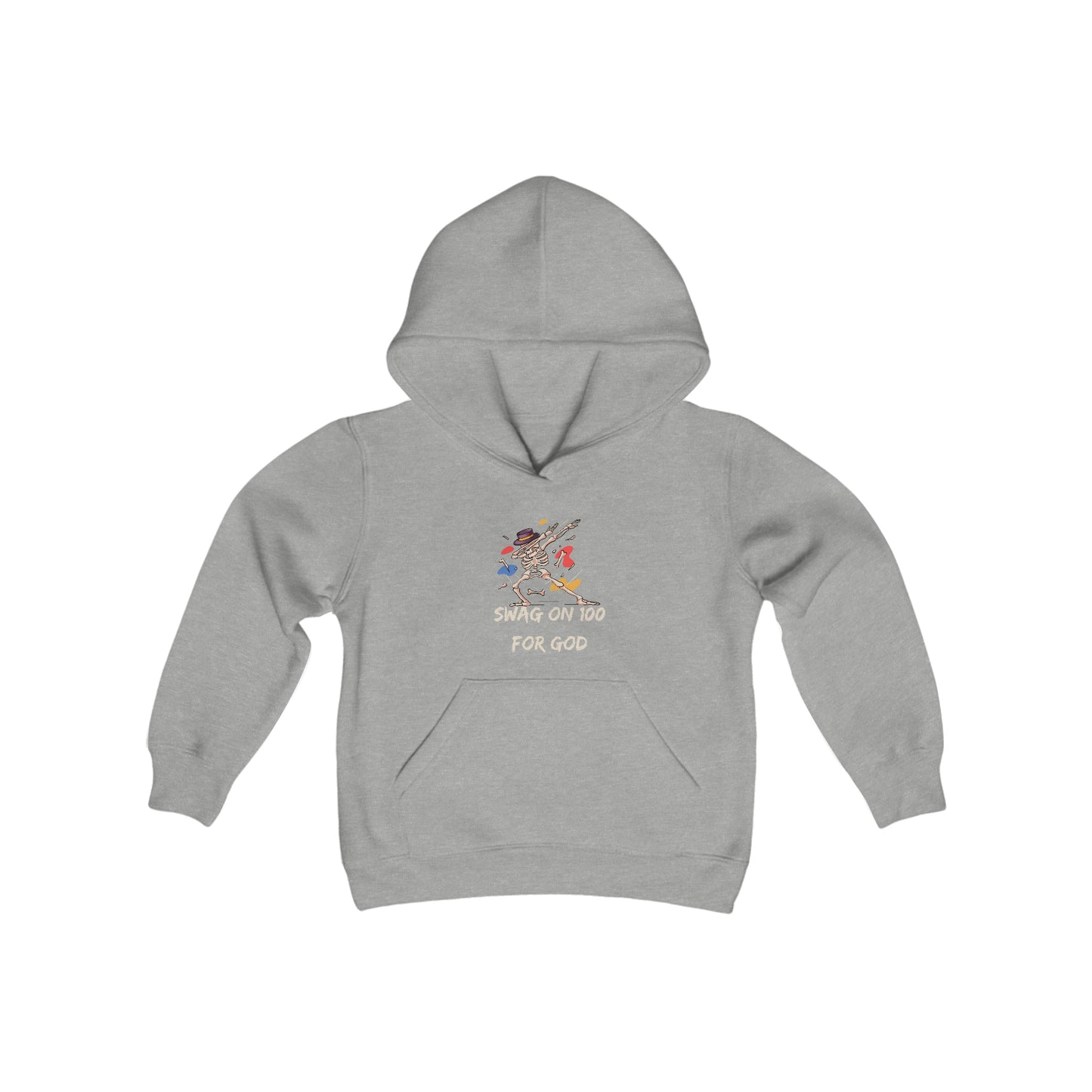 Swag on 100 For God Youth Unisex Hoodie -Youth Heavy Blend Hooded Sweatshirt