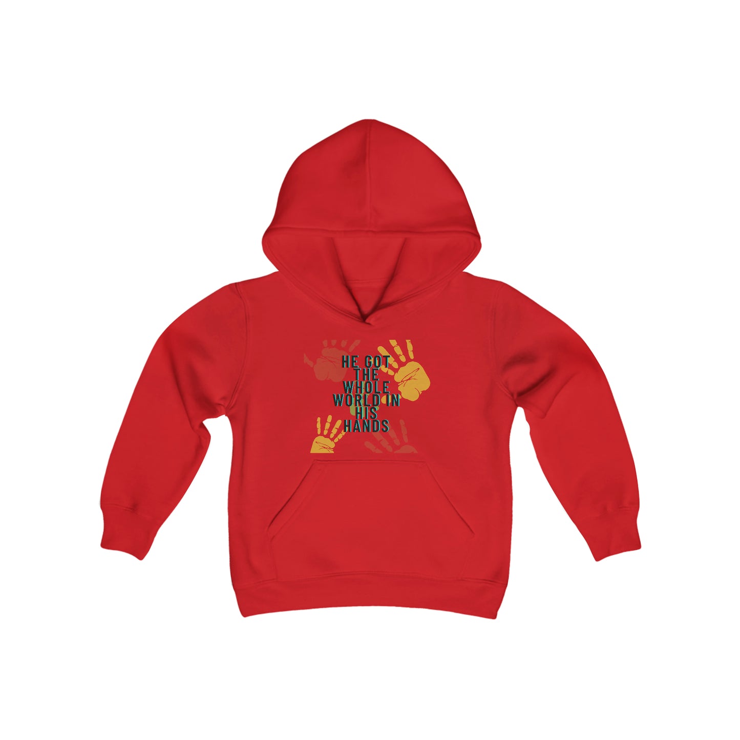 He Got The Whole World In His Hands Youth Hoodie -Youth Heavy Blend Hooded Sweatshirt
