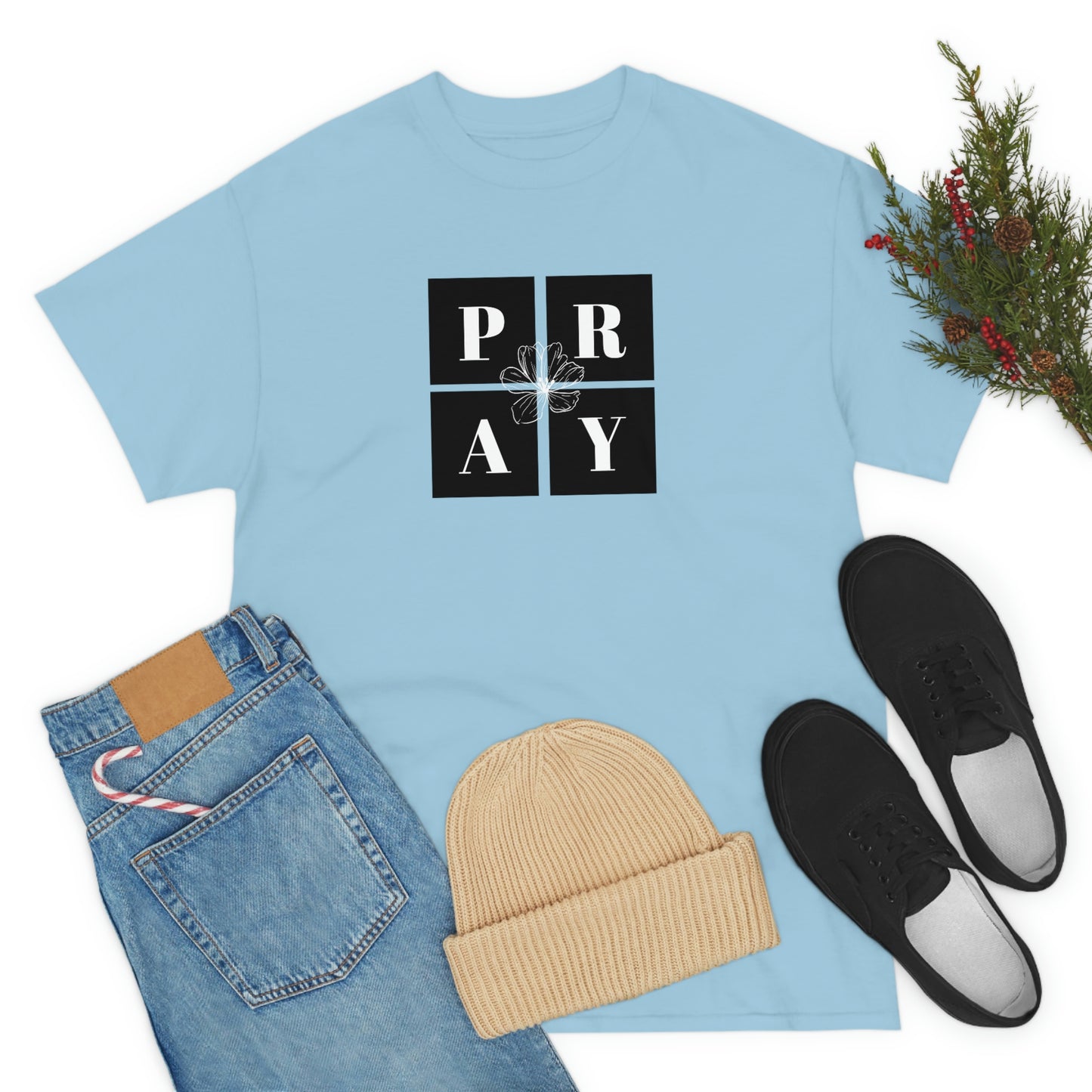 P-R-A-Y Adult Unisex Tee -Unisex Heavy Cotton Tee