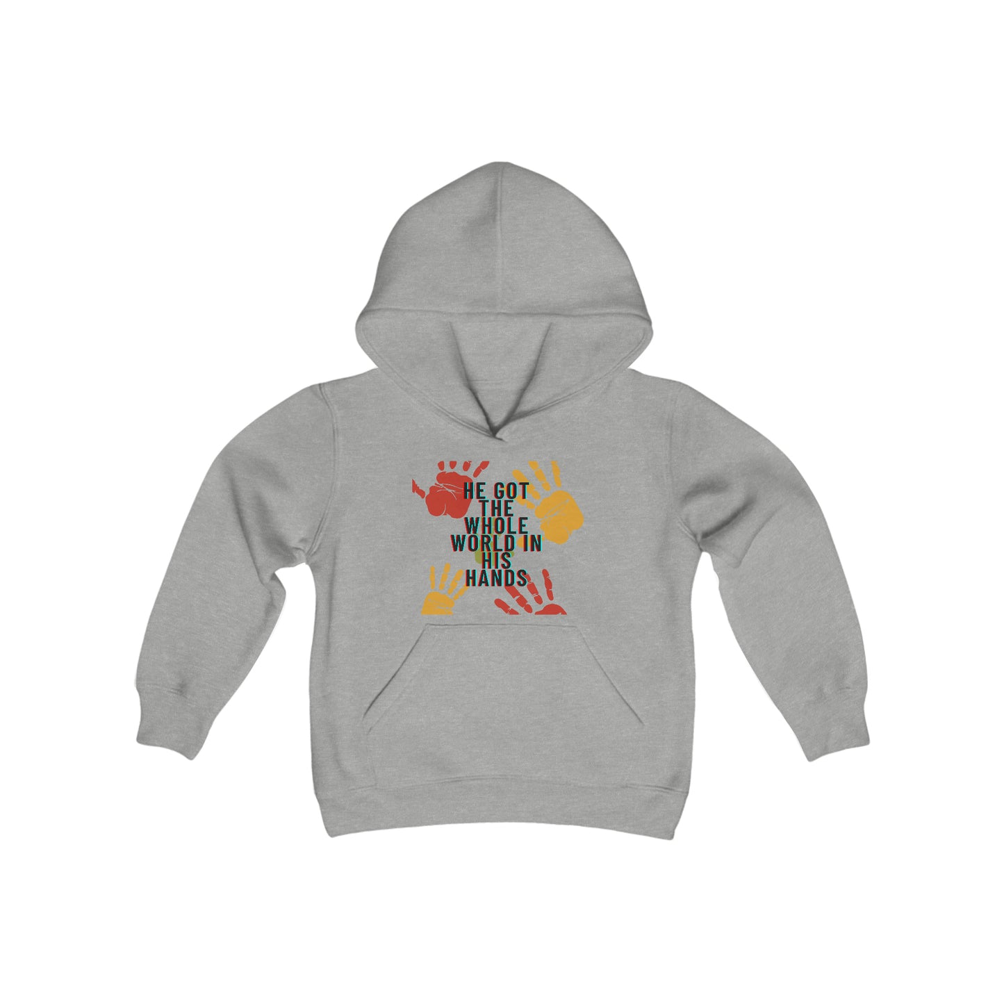 He Got The Whole World In His Hands Youth Hoodie -Youth Heavy Blend Hooded Sweatshirt