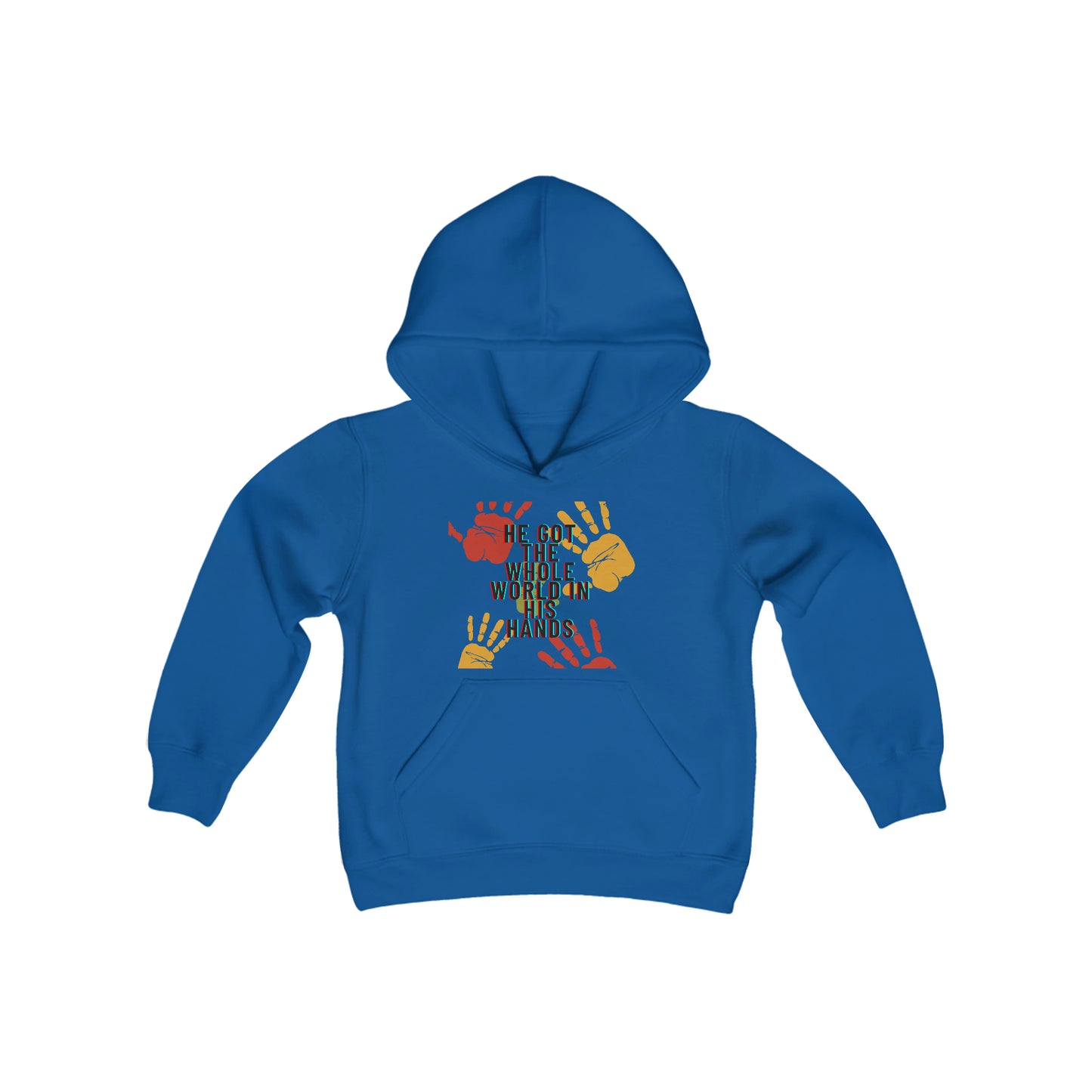 He Got The Whole World In His Hands Youth Hoodie -Youth Heavy Blend Hooded Sweatshirt