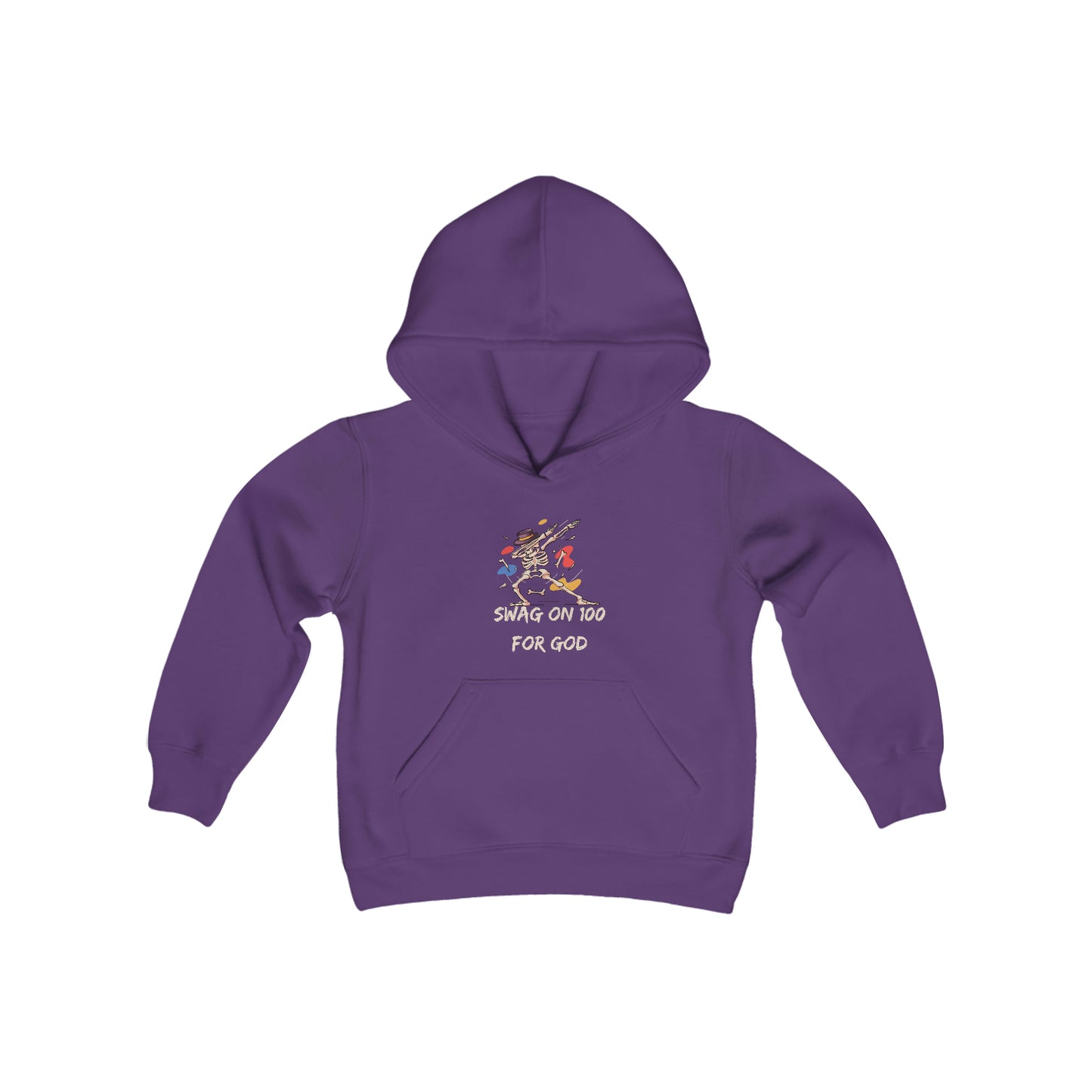 Swag on 100 For God Youth Unisex Hoodie -Youth Heavy Blend Hooded Sweatshirt
