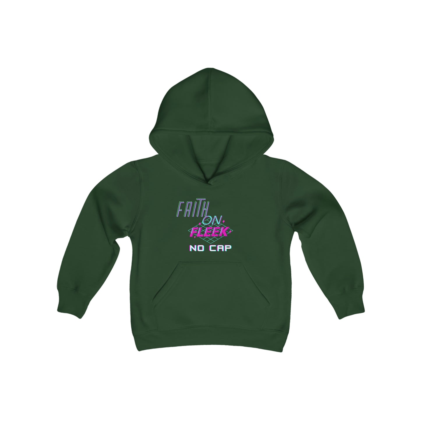 Faith On Fleek No Cap Youth Unisex Hoodie -Youth Heavy Blend Hooded Sweatshirt