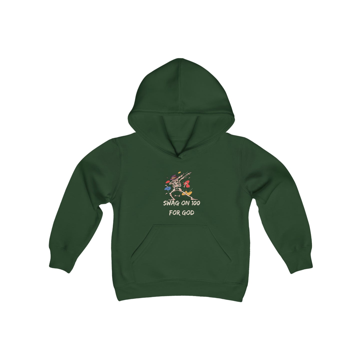Swag on 100 For God Youth Unisex Hoodie -Youth Heavy Blend Hooded Sweatshirt