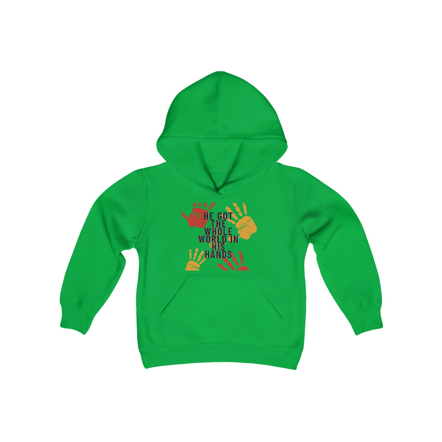 He Got The Whole World In His Hands Youth Hoodie -Youth Heavy Blend Hooded Sweatshirt