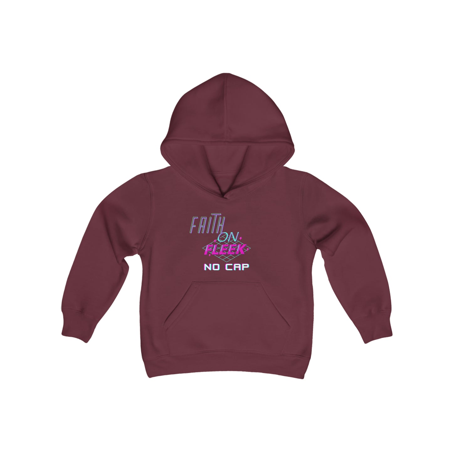 Faith On Fleek No Cap Youth Unisex Hoodie -Youth Heavy Blend Hooded Sweatshirt
