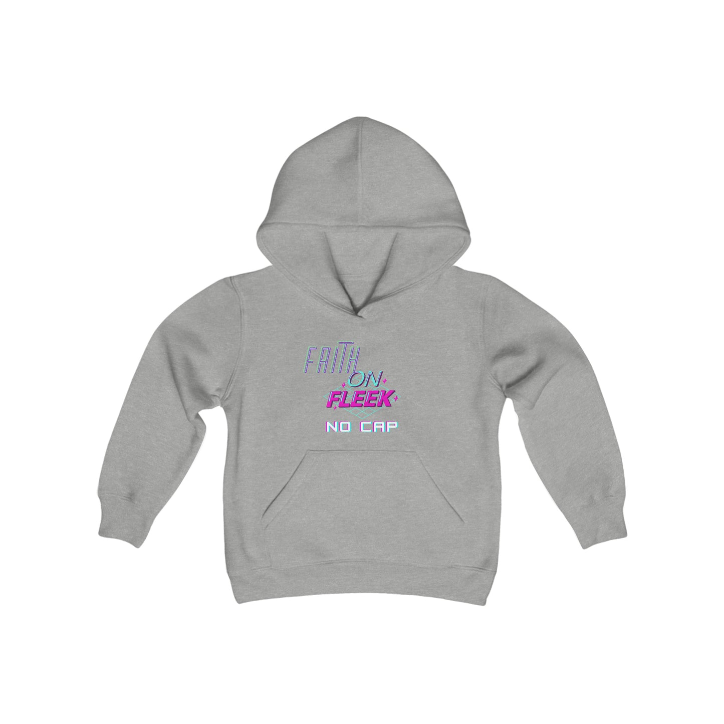 Faith On Fleek No Cap Youth Unisex Hoodie -Youth Heavy Blend Hooded Sweatshirt