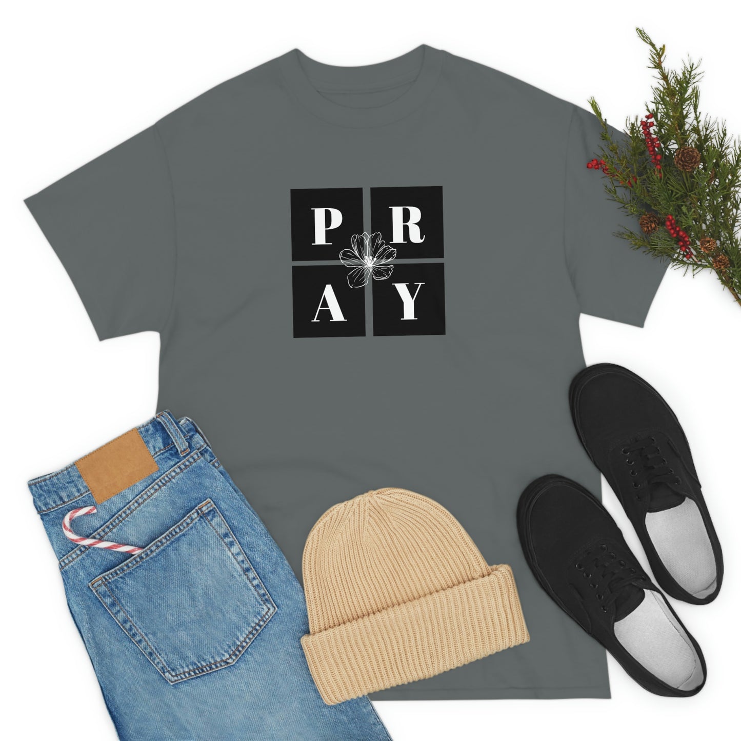 P-R-A-Y Adult Unisex Tee -Unisex Heavy Cotton Tee