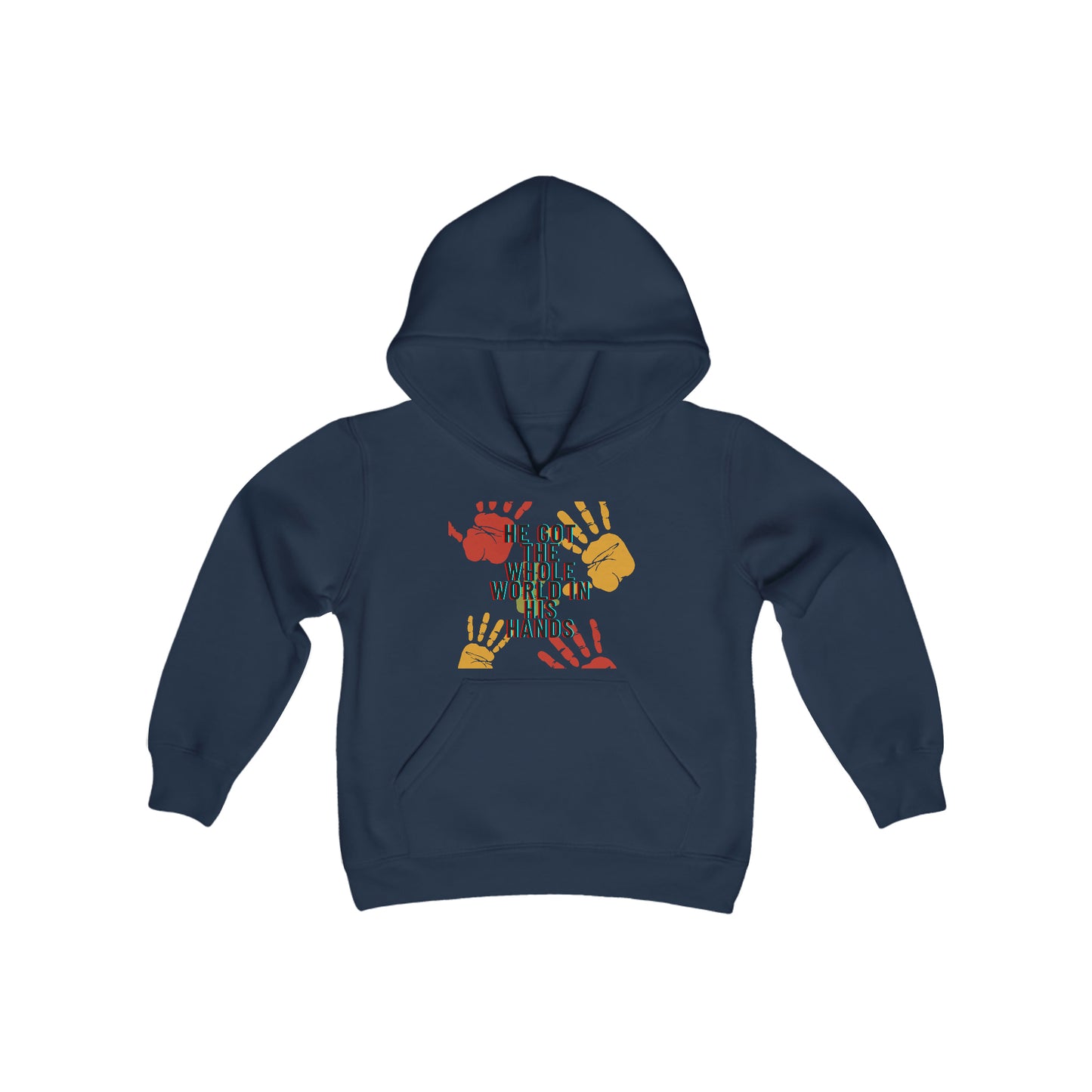 He Got The Whole World In His Hands Youth Hoodie -Youth Heavy Blend Hooded Sweatshirt