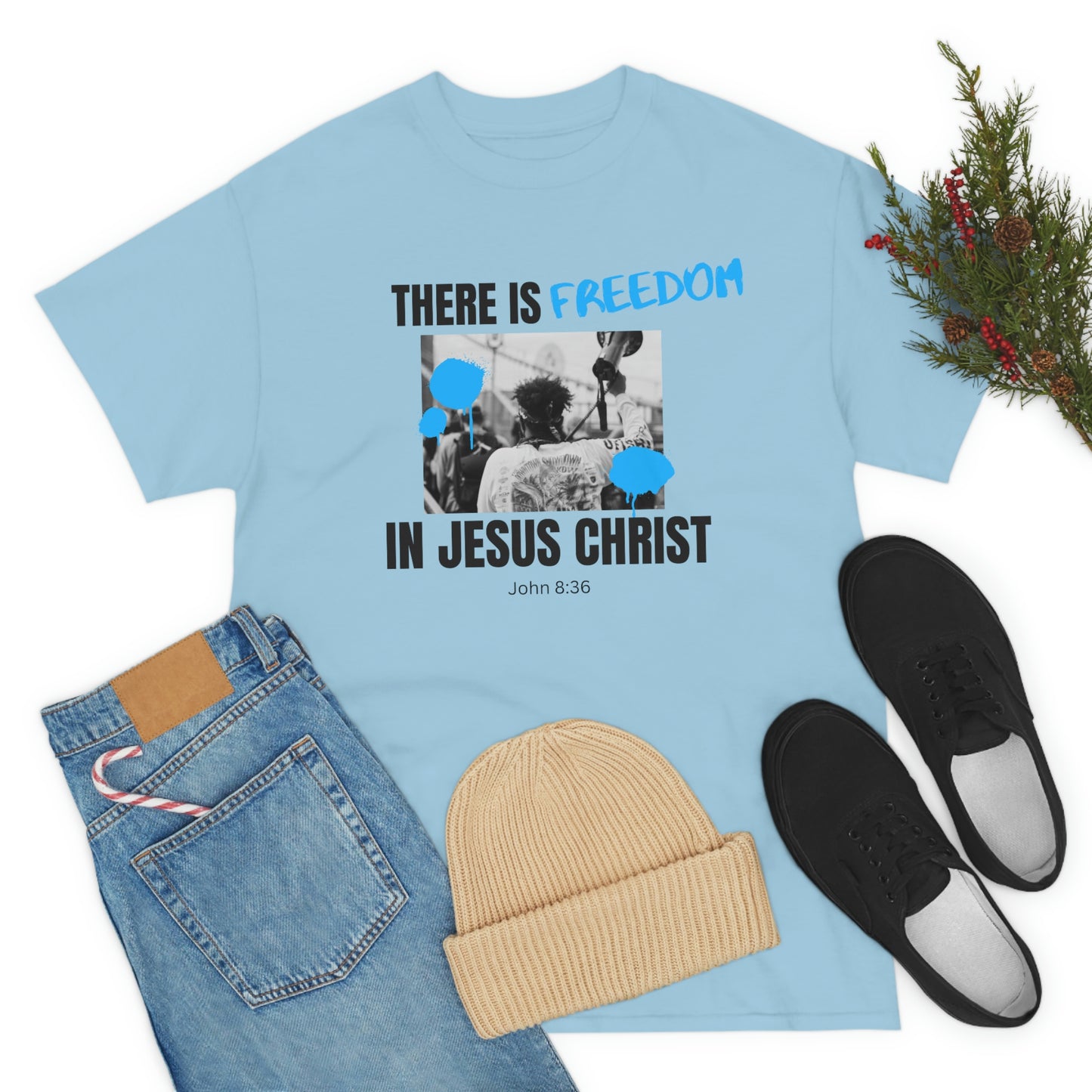 There Is Freedom In Jesus Christ Adult Unisex Tee -Unisex Heavy Cotton Tee