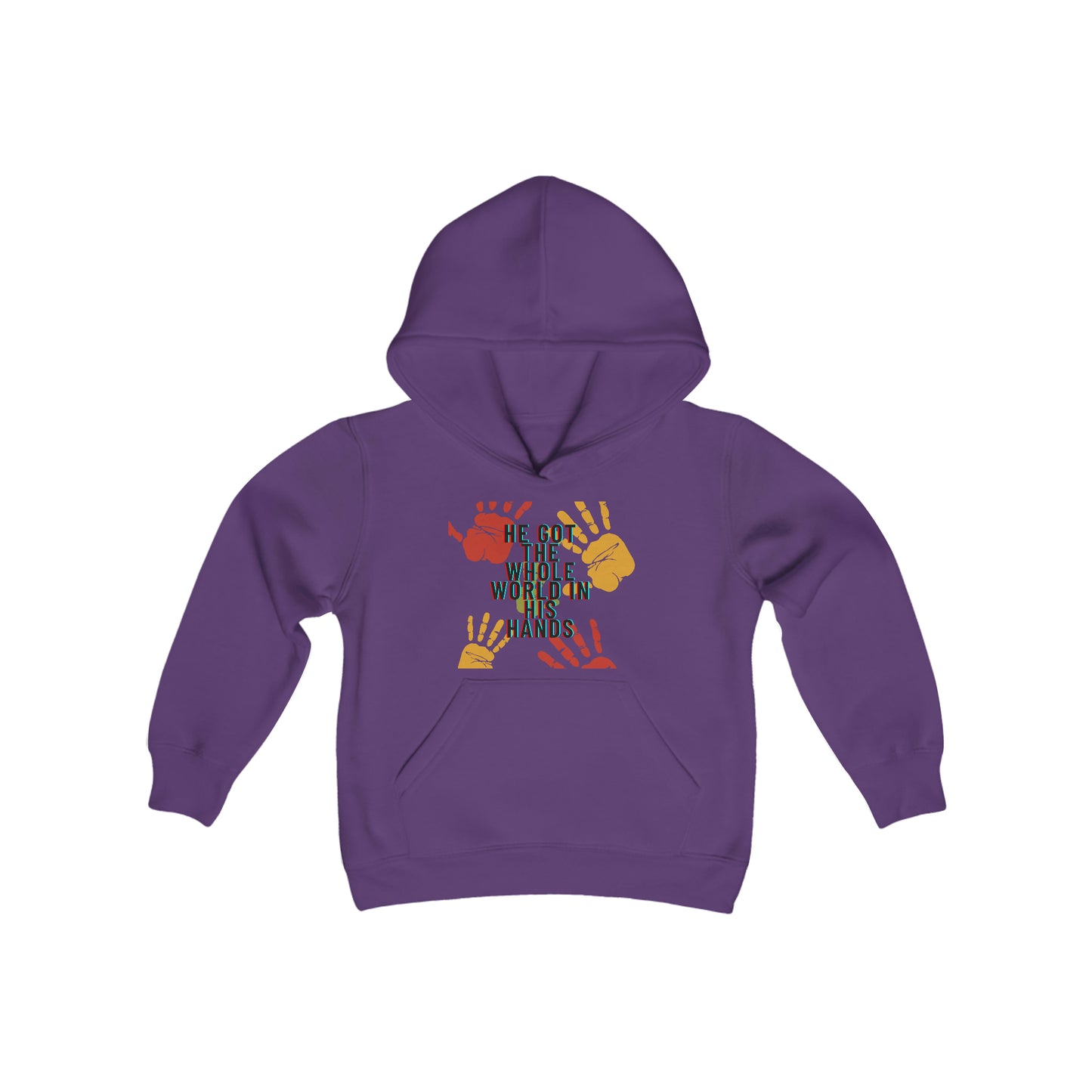 He Got The Whole World In His Hands Youth Hoodie -Youth Heavy Blend Hooded Sweatshirt