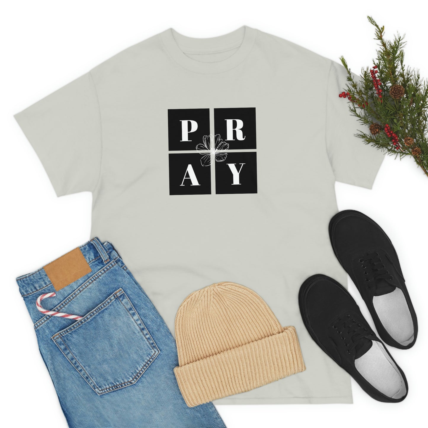 P-R-A-Y Adult Unisex Tee -Unisex Heavy Cotton Tee