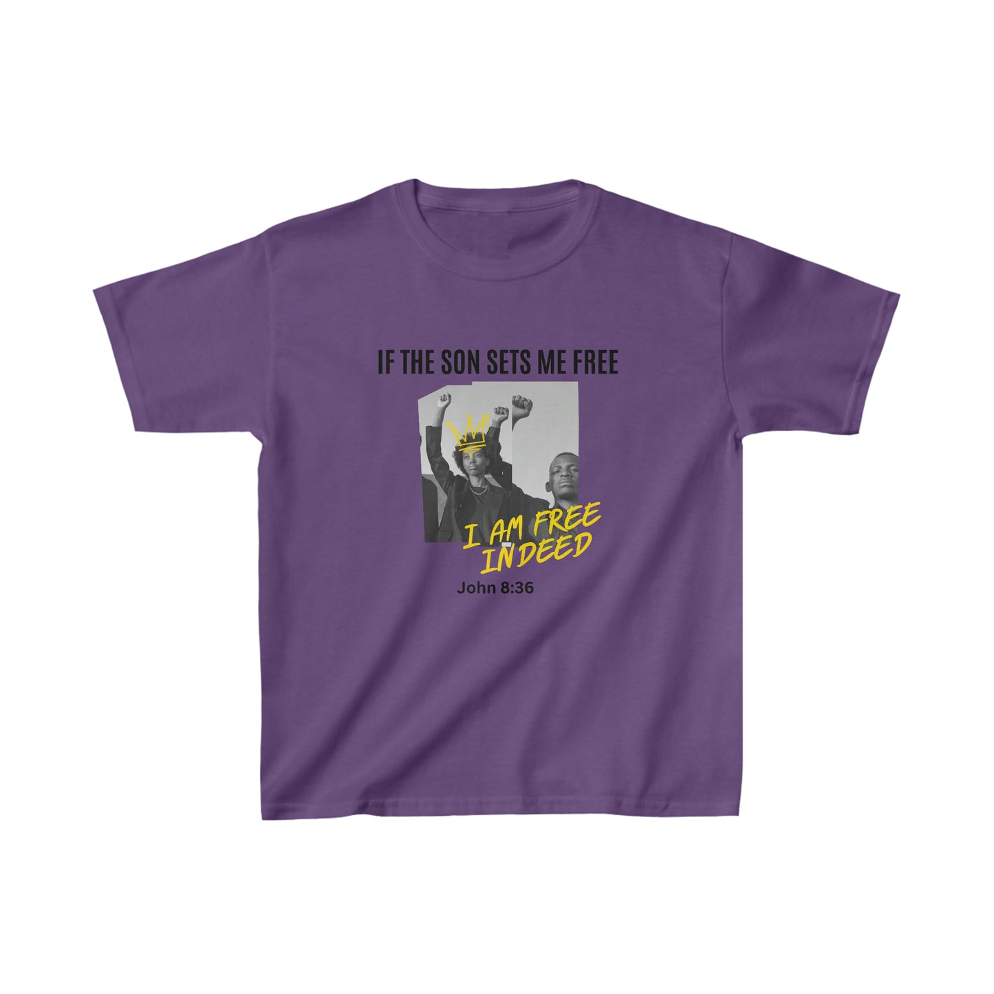 If The Son Sets Me Free I am Free Indeed Youth Unisex Tee -Kids Heavy Cotton™ Tee