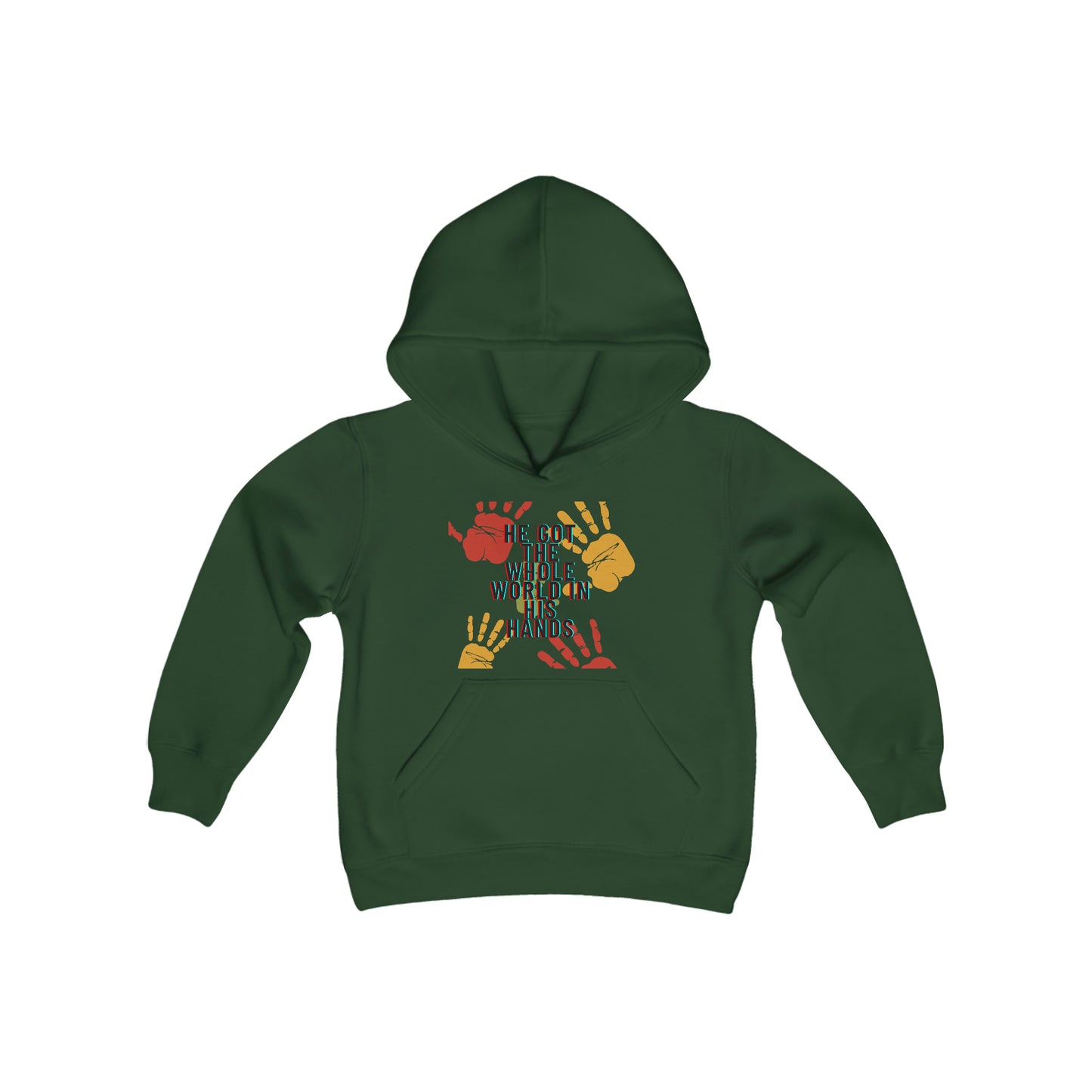 He Got The Whole World In His Hands Youth Hoodie -Youth Heavy Blend Hooded Sweatshirt