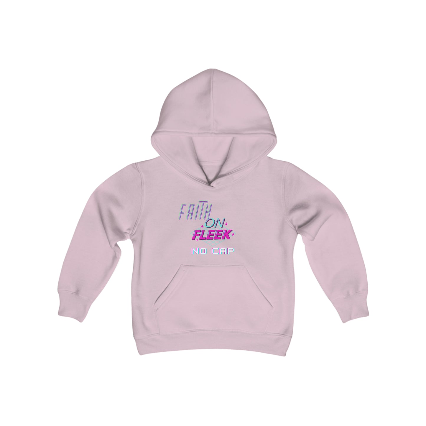 Faith On Fleek No Cap Youth Unisex Hoodie -Youth Heavy Blend Hooded Sweatshirt