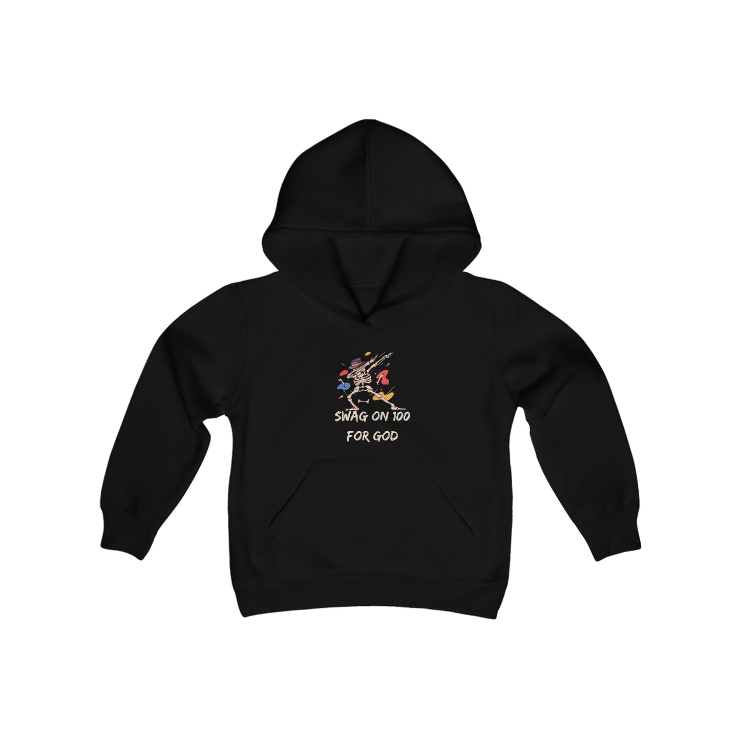 Swag on 100 For God Youth Unisex Hoodie -Youth Heavy Blend Hooded Sweatshirt
