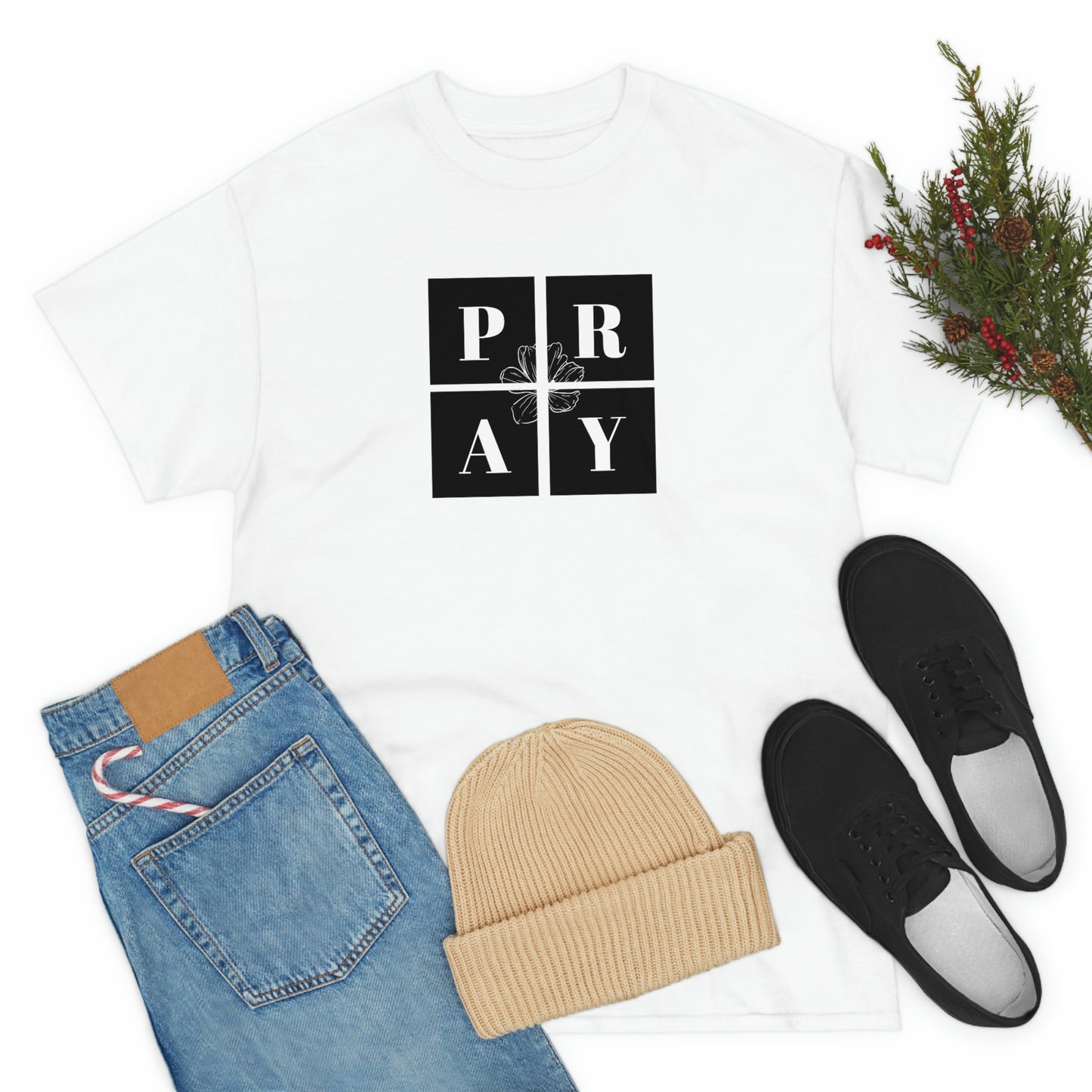 P-R-A-Y Adult Unisex Tee -Unisex Heavy Cotton Tee