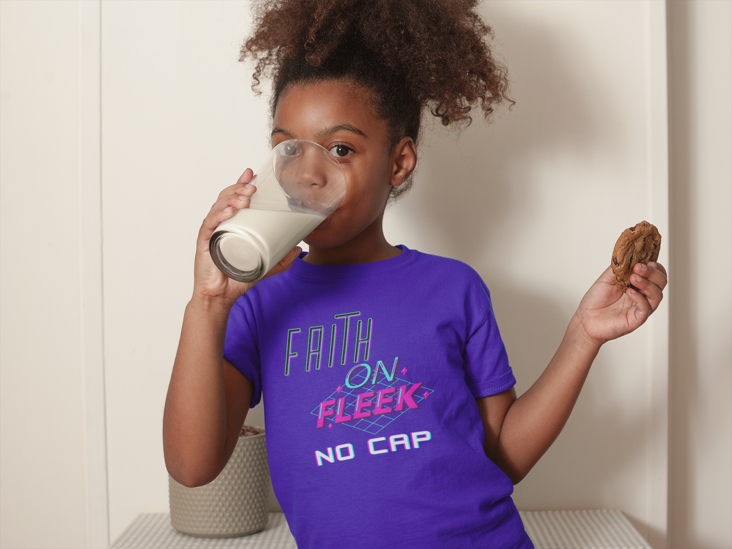 Faith On Fleek No Cap Youth Unisex Tee -Kids Heavy Cotton™ Tee