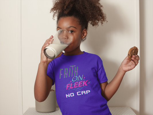 Faith On Fleek No Cap Youth Unisex Tee -Kids Heavy Cotton™ Tee