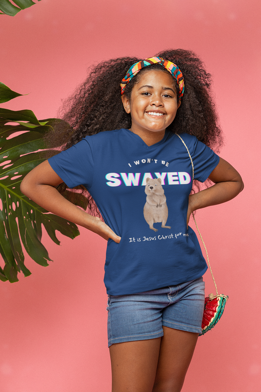 I Won't Be Swayed It's Jesus Christ For Me Youth Unisex Tee -Kids Heavy Cotton™ Tee
