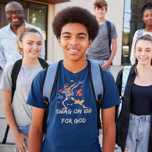 Swag On 100 For God Youth Unisex Tee -Kids Heavy Cotton™ Tee