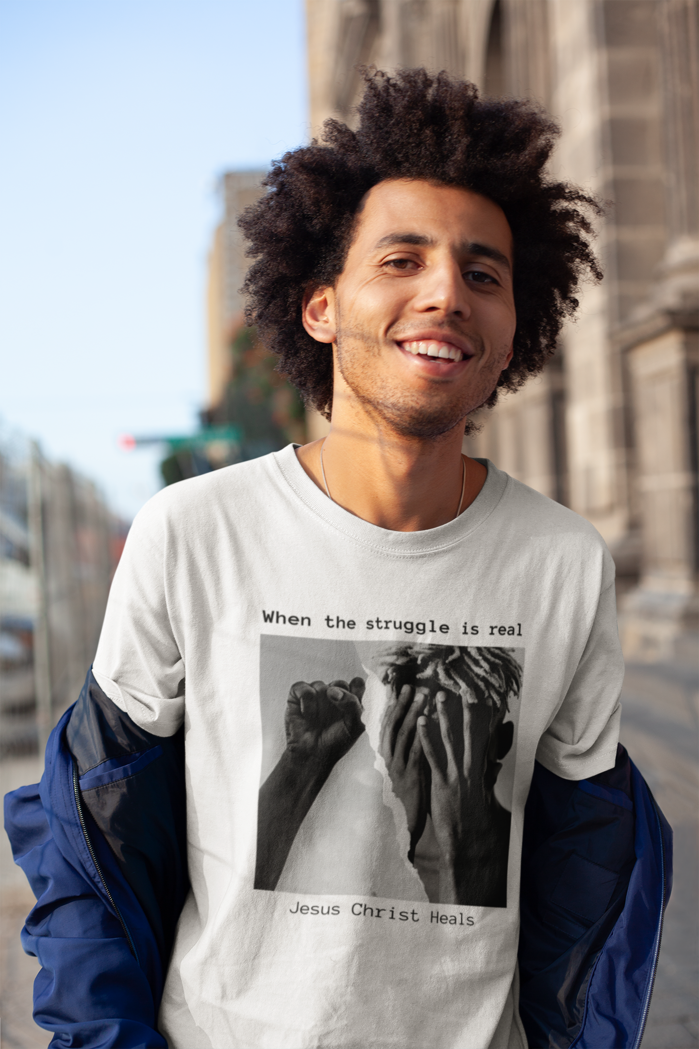 When The Struggle Is real Jesus Christ Heals Adult Unisex Tee -Unisex Heavy Cotton Tee